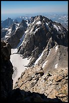 Climbers on Upper Exum Ridge, Grand Teton. Grand Teton National Park ( color)
