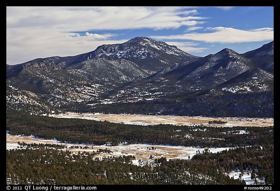 Moraine Park from above, Gianttrack Mountain, late winter. Rocky Mountain National Park (color)