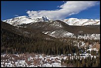 Late winter rockies landscape. Rocky Mountain National Park, Colorado, USA.