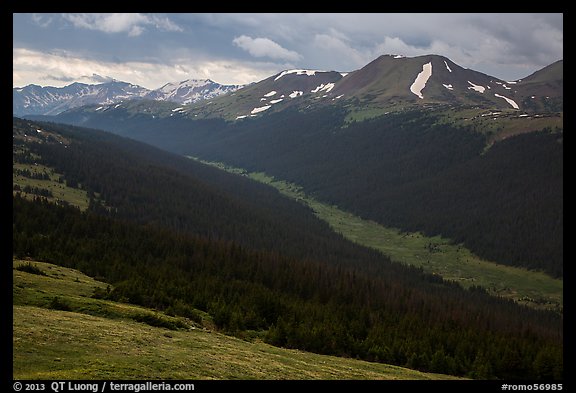 Kawuneeche Valley and Never Summer Mountains. Rocky Mountain National Park, Colorado, USA.