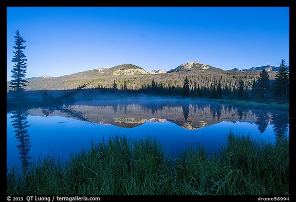 Beaver pond and Never Summer Mountains. Rocky Mountain National Park, Colorado, USA.