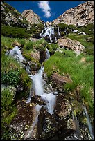Alpine cascades. Rocky Mountain National Park, Colorado, USA. (color)