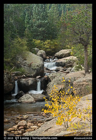 Upper Copeland Falls in autumn. Rocky Mountain National Park (color)