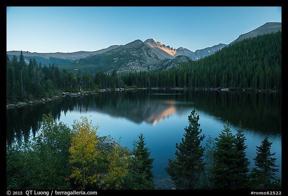 Bear Lake and Longs Peak in autumn. Rocky Mountain National Park (color)