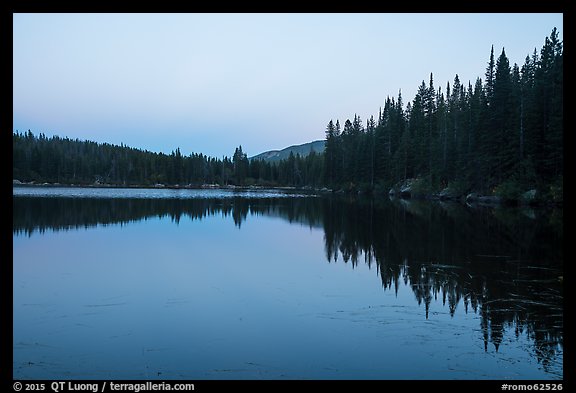 Bear Lake at dusk. Rocky Mountain National Park, Colorado, USA.