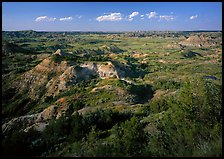Painted Canyon, late afternoon. Theodore Roosevelt National Park, North Dakota, USA. (color)