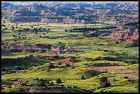 Grasslands and badlands, Painted Canyon. Theodore Roosevelt National Park, North Dakota, USA. (color)