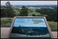 Rankin Ridge view interpretative sign. Wind Cave National Park, South Dakota, USA. (color)