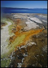 West Thumb geyser basin and Yellowstone lake. Yellowstone National Park, Wyoming, USA. (color)