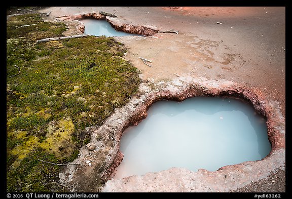 Turquoise mudpots, Artist Paint Pots. Yellowstone National Park (color)