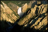 Falls of the Yellowstone River, early morning. Yellowstone National Park, Wyoming, USA.