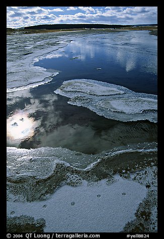 Frost along the Firehole River. Yellowstone National Park, Wyoming, USA.