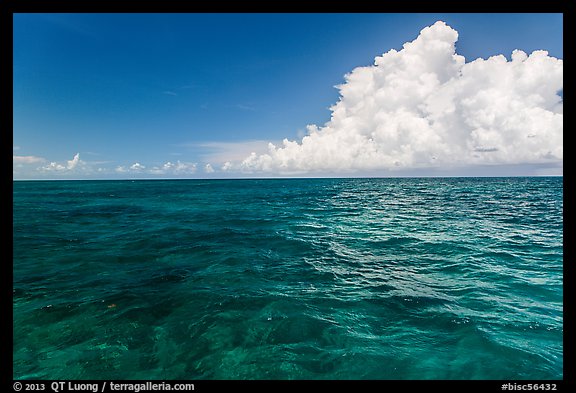 Reef and clouds. Biscayne National Park, Florida, USA.