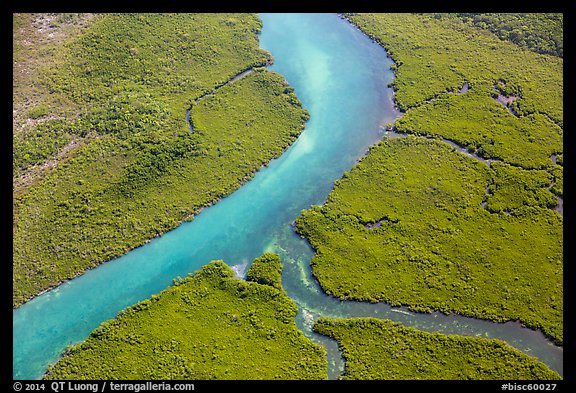 Aerial view of Hurricane Creek. Biscayne National Park (color)