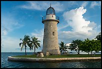 Ornemental lighthouse and cannon, Boca Chita Key. Biscayne National Park, Florida, USA.
