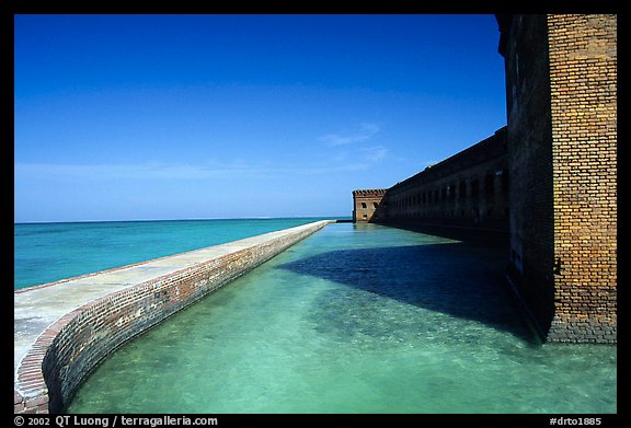 Fort Jefferson moat and seawall. Dry Tortugas National Park, Florida, USA.