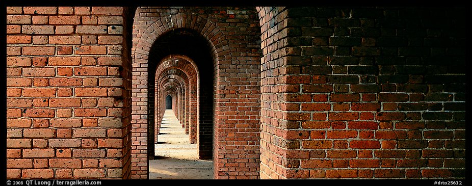 Brick walls and arches. Dry Tortugas  National Park (color)