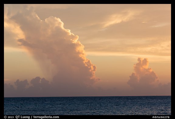 Tropical clouds at sunset. Dry Tortugas National Park, Florida, USA.