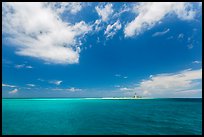 Turquoise ocean waters and Loggerhead key. Dry Tortugas National Park, Florida, USA. (color)