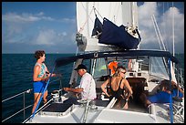 Sailing in the Gulf. Dry Tortugas National Park, Florida, USA. (color)