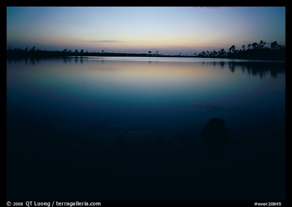 Pine Glades Lake, dusk. Everglades National Park, Florida, USA.