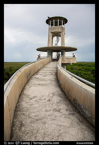 Observation tower and visitors, Shark Valley. Everglades National Park (color)