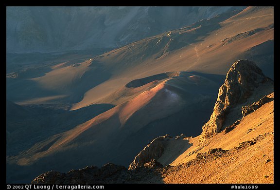 Haleakala crater from Kalahaku at sunrise. Haleakala National Park (color)