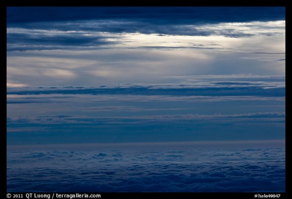 Stormy sea of clouds. Haleakala National Park, Hawaii, USA.
