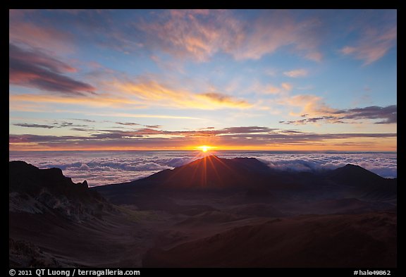 Sun rising, Haleakala Crater. Haleakala National Park (color)