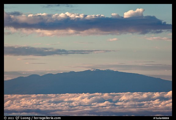 Mauna Kea and clouds at sunrise. Haleakala National Park (color)