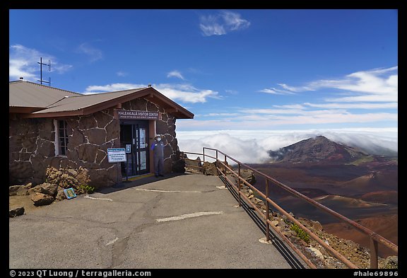 Haleakala Visitor Center and Haleakala Crater. Haleakala National Park (color)