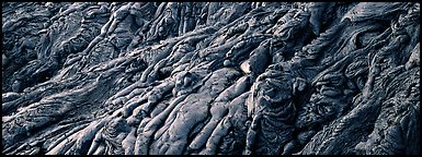 Detail of hardened lava flow. Hawaii Volcanoes National Park (Panoramic color)