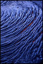 Circular ripples of flowing pahoehoe lava. Hawaii Volcanoes National Park, Hawaii, USA. (color)