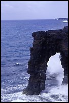Holei Sea Arch in the morning. Hawaii Volcanoes National Park, Hawaii, USA.