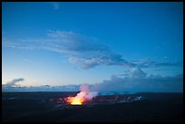 Kilauea Volcano glow from vent. Hawaii Volcanoes National Park, Hawaii, USA.