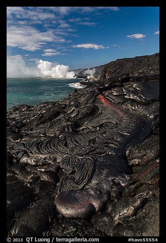 New coastal lava flow. Hawaii Volcanoes National Park (color)