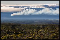 Halemaumau plume spread by trade winds. Hawaii Volcanoes National Park, Hawaii, USA. (color)