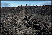 Well marked portion of Mauna Loa summit trail. Hawaii Volcanoes National Park, Hawaii, USA. (color)