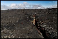 Lava fissure, Mauna Loa North Pit. Hawaii Volcanoes National Park, Hawaii, USA. (color)