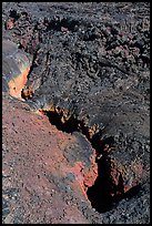 Colorful lava fissure, Mauna Loa. Hawaii Volcanoes National Park, Hawaii, USA. (color)