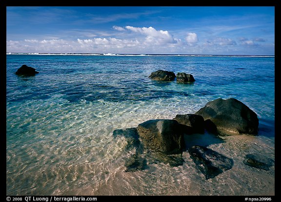 Volcanic boulders and Reef, Ofu Island. National Park of American Samoa (color)