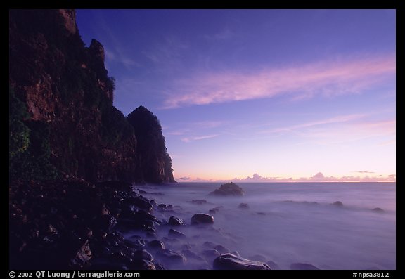 Pola Island at dawn, Tutuila Island. National Park of American Samoa (color)