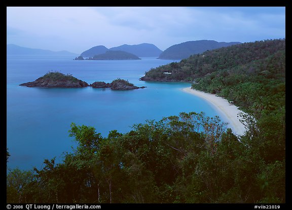 Trunk Bay at dusk. Virgin Islands National Park (color)