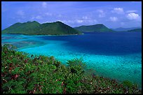 Turquoise waters in Leinster Bay. Virgin Islands National Park, US Virgin Islands.
