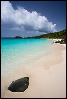 Tropical beach with white sand and turquoise waters, Trunk Bay. Virgin Islands National Park ( color)