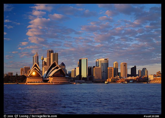 Opera house and city skyline. Australia (color)