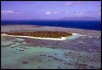 Aerial view of a sand bar  near Cairns. The Great Barrier Reef, Queensland, Australia