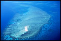 Aerial view of a sand bar and reef near Cairns. The Great Barrier Reef, Queensland, Australia