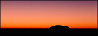 Ayers rock and dawn sky. Uluru-Kata Tjuta National Park, Northern Territories, Australia (Panoramic color)