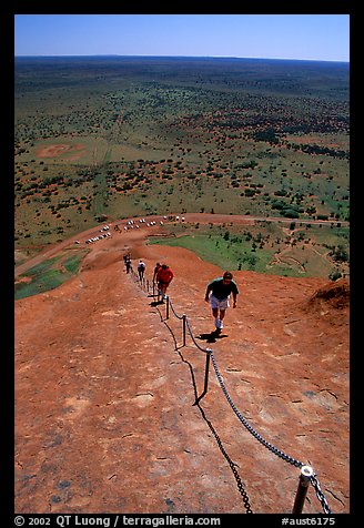 Ascending Ayers Rock. Uluru-Kata Tjuta National Park, Northern Territories, Australia (color)